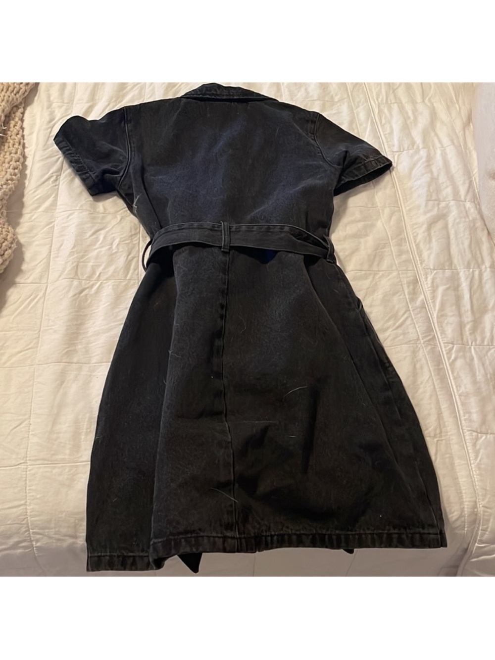 Showpo Black denim belted dress